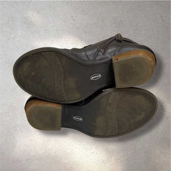 Dr Scholls Jolly Wedge Ankle Leather Zip Boots Booties - Picture 9 of 10